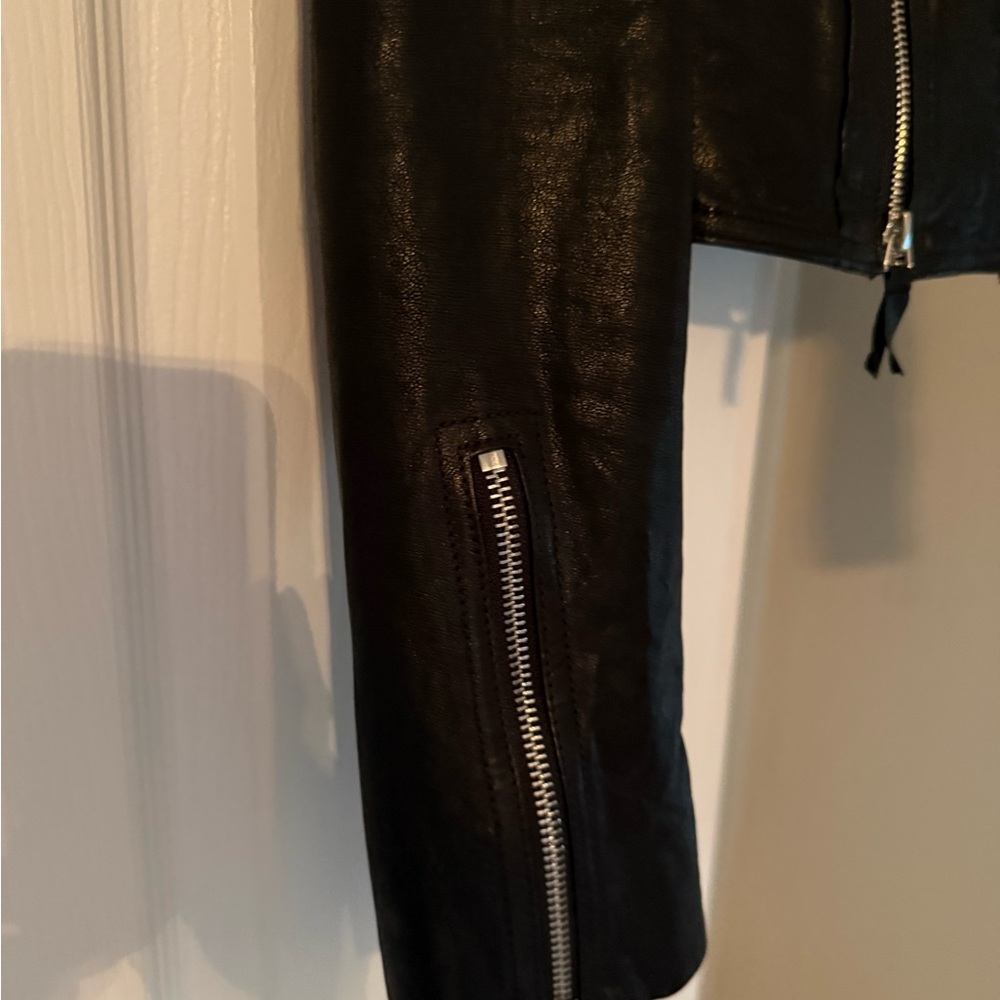 White House Black Market Black Leather Jacket - Picture 2 of 5